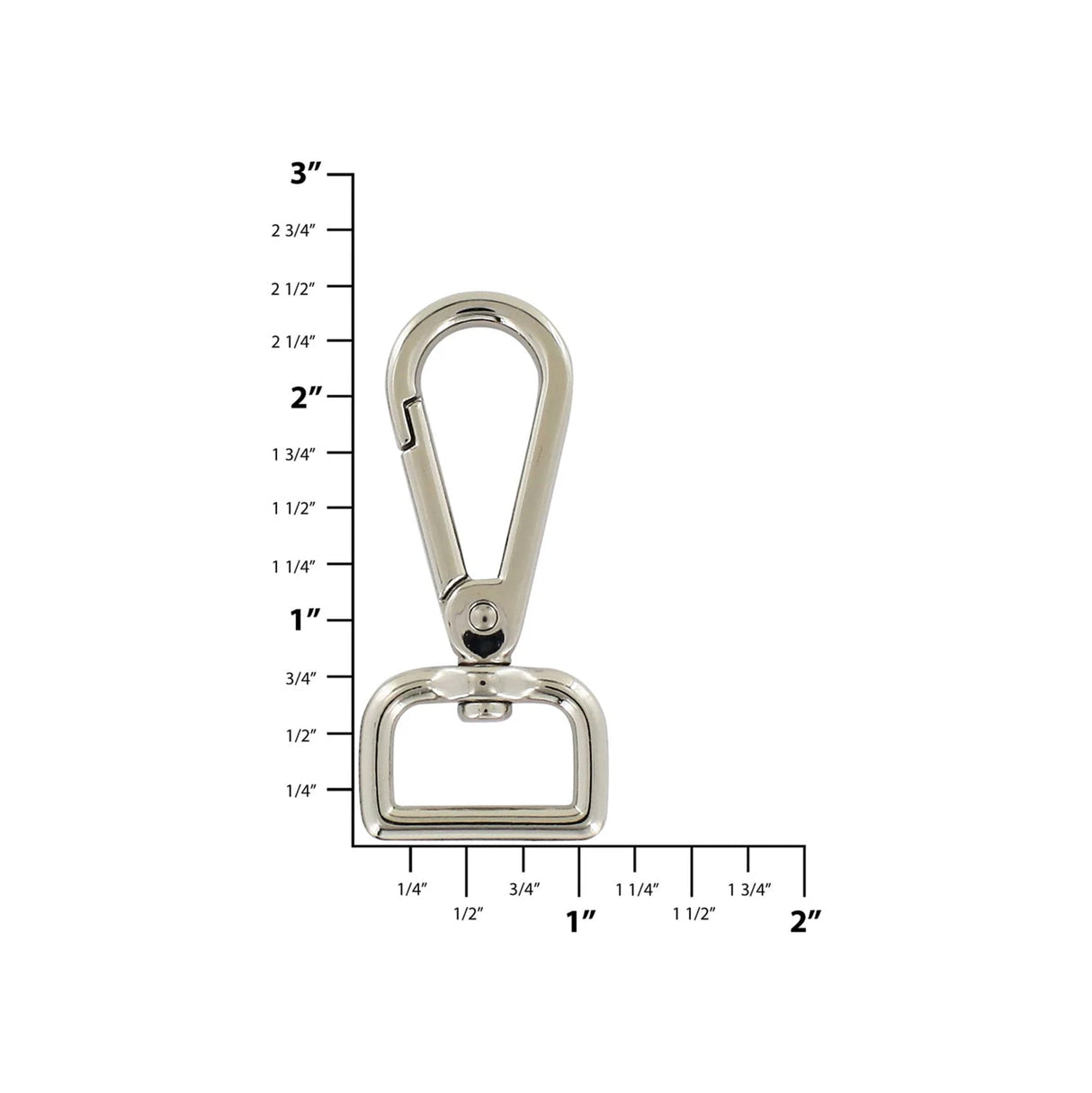 3/4" Shiny Nickel, Tear Drop Lever Swivel Snap, Zinc Alloy