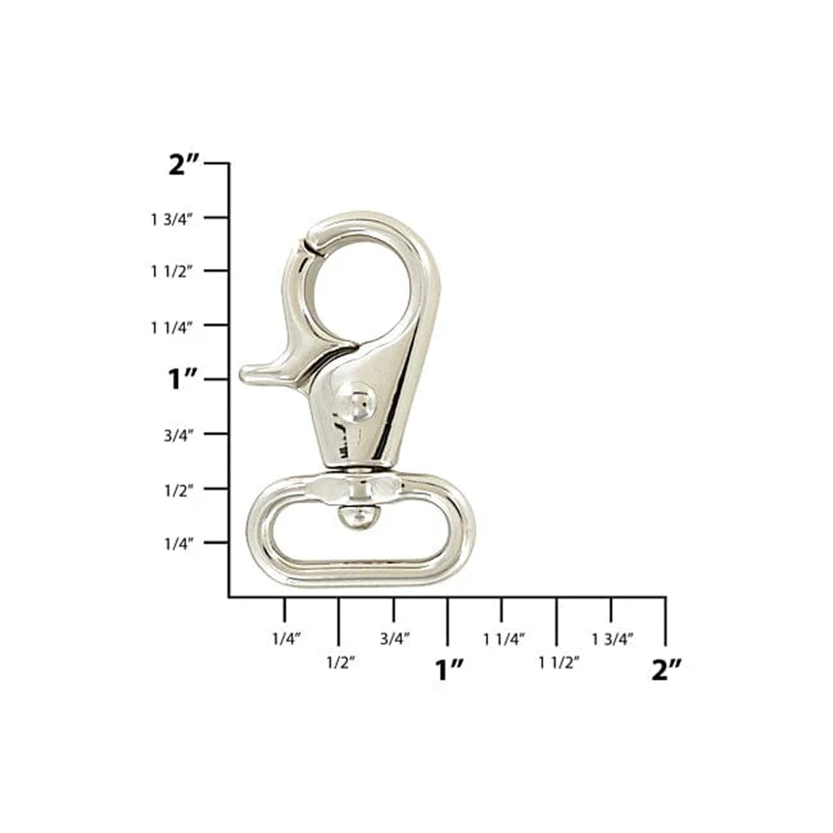 3/4" Shiny Nickel, Trigger Swivel Snap Hook, Zinc Alloy