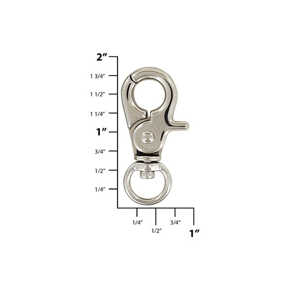 3/8" Shiny Nickel, Trigger Swivel Snap Hook, Zinc Alloy