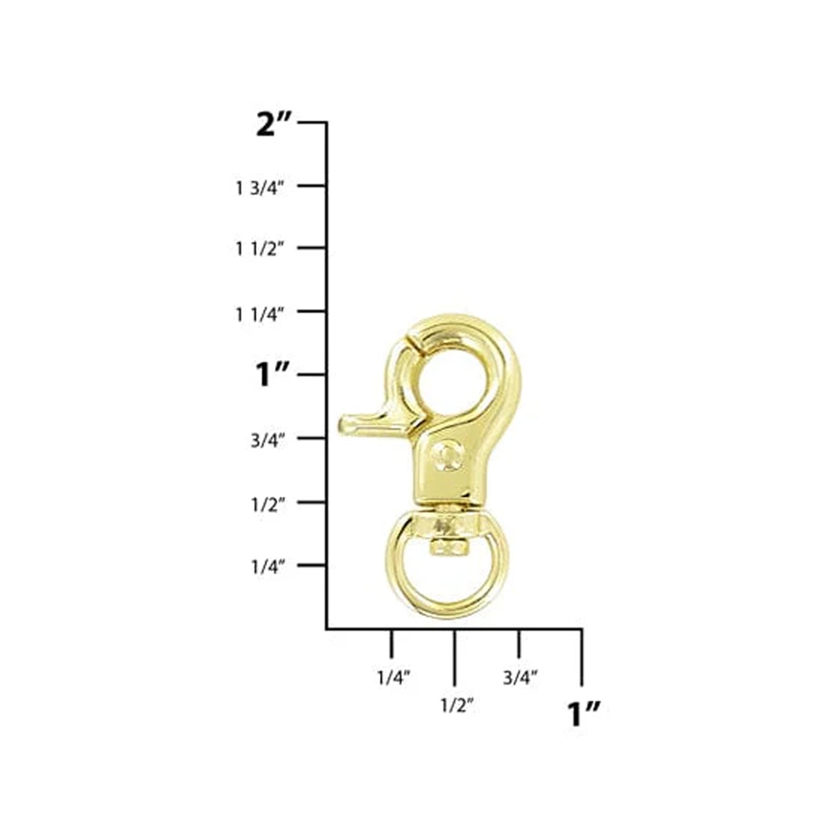 5/16" Gold, 1 1/8" Trigger Swivel Snap Hook, Zinc Alloy