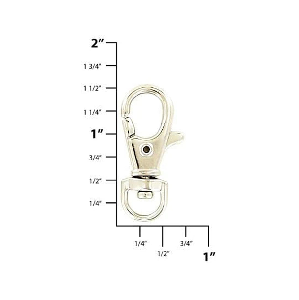 5/16" Nickel, 1 7/16" Trigger Swivel Snap Hook, Zinc Alloy