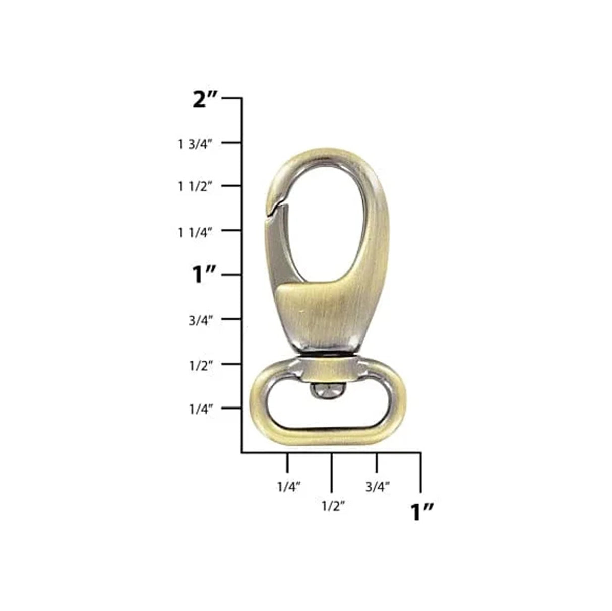5/8" Antique Brass, 1 5/8" Lever Swivel Snap Hook, Zinc Alloy