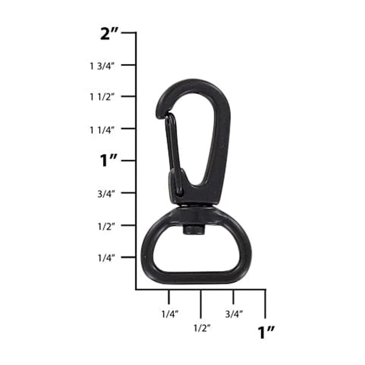 5/8" Black, Lever Swivel Snap Hook, Zinc Alloy