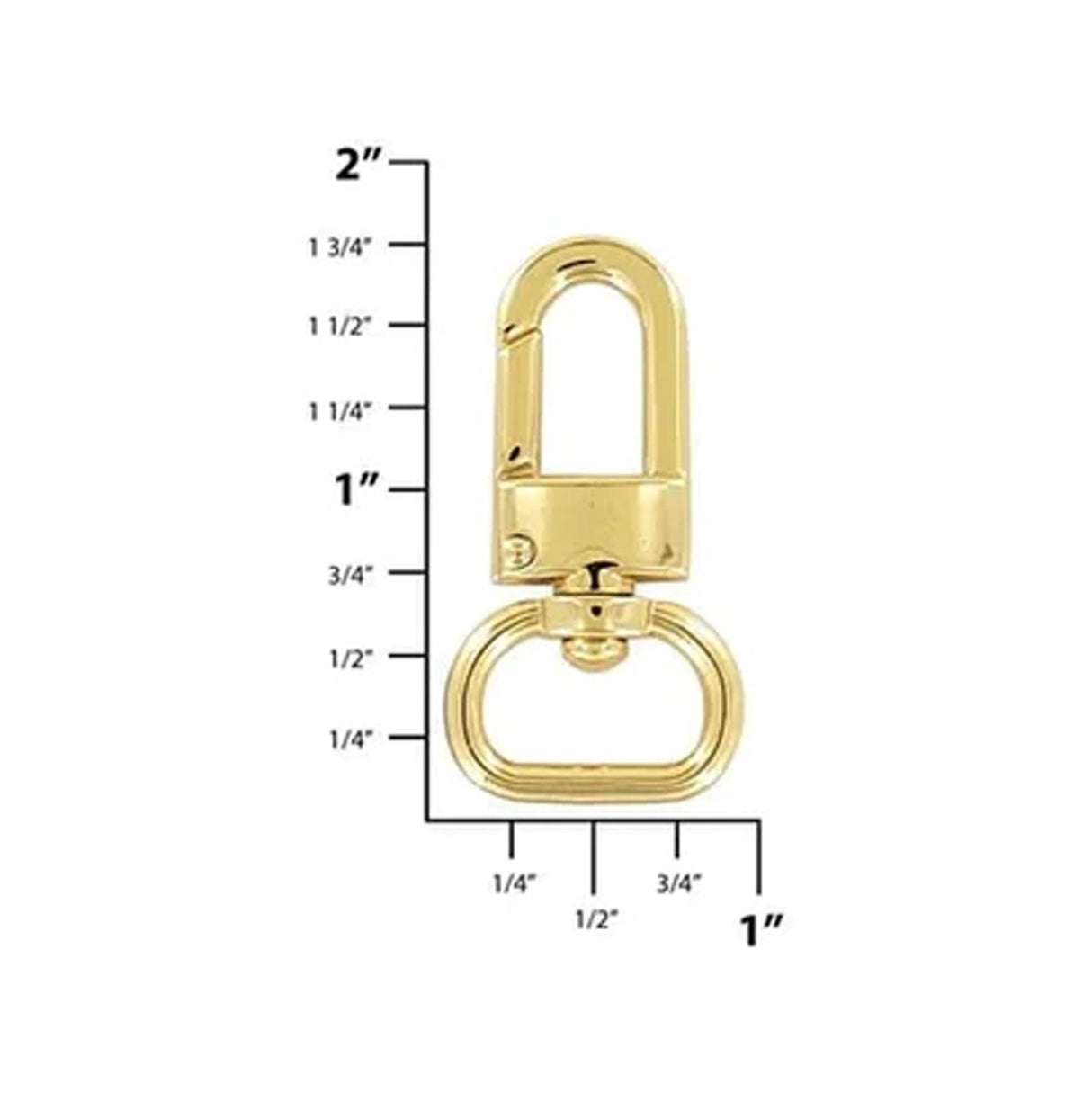 5/8" Shiny Gold, 1 5/8" Lobster Clasp Lever Swivel Snap Hook