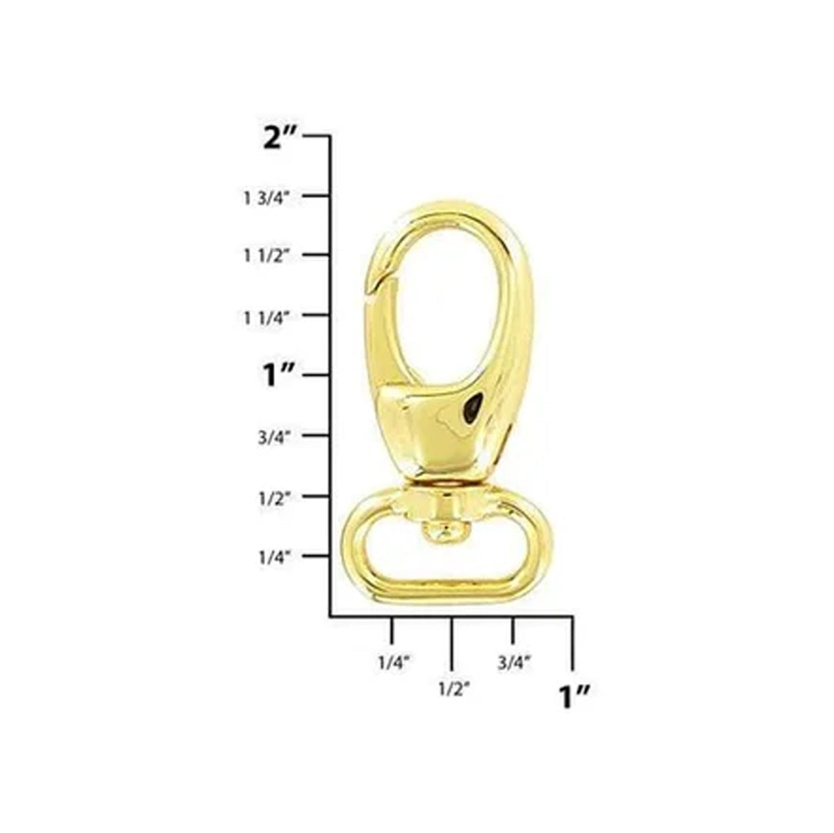 5/8" Shiny Gold, 1 5/8" Lever Swivel Snap Hook, Zinc Alloy