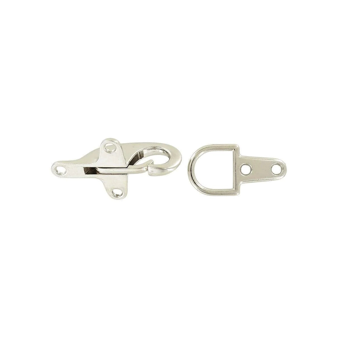 5/8" Nickel, Artisan Snap Hook with D Ring, Zinc Alloy