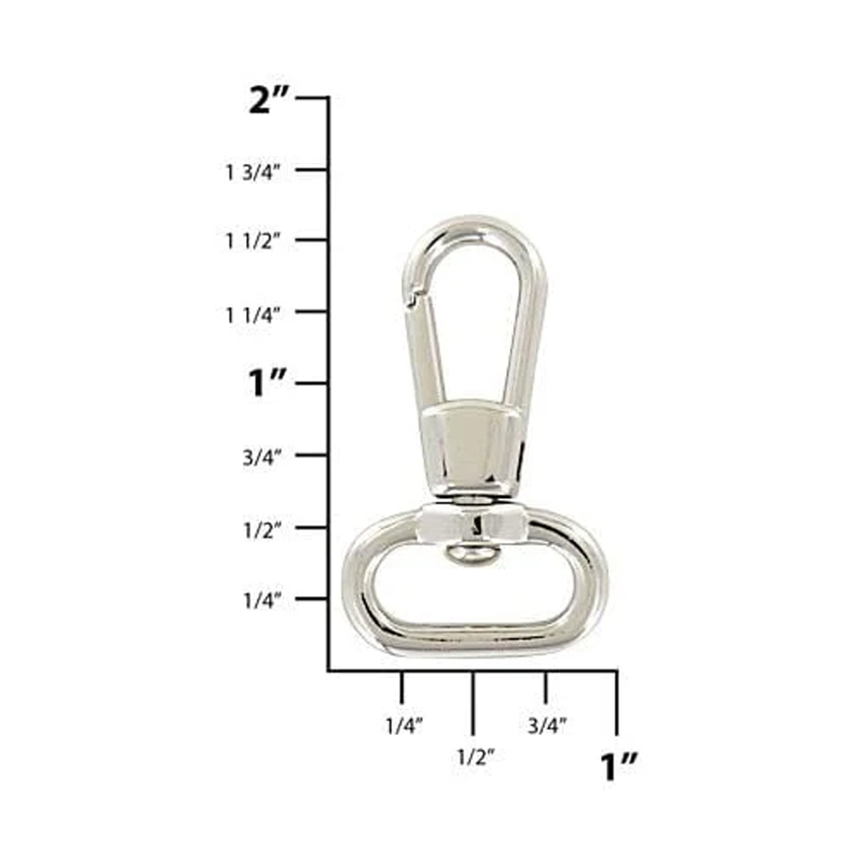 5/8" Shiny Nickel, Lever Swivel Snap Hook, Zinc Alloy-5pk