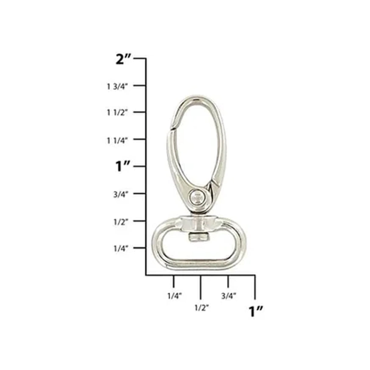 5/8" Shiny Nickel, Lever Swivel Snap Hook, Zinc Alloy-PK5