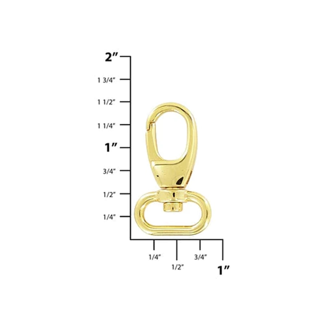 5/8" Shiny Gold, 1 3/8" Lever Swivel Snap Hook, Zinc Alloy