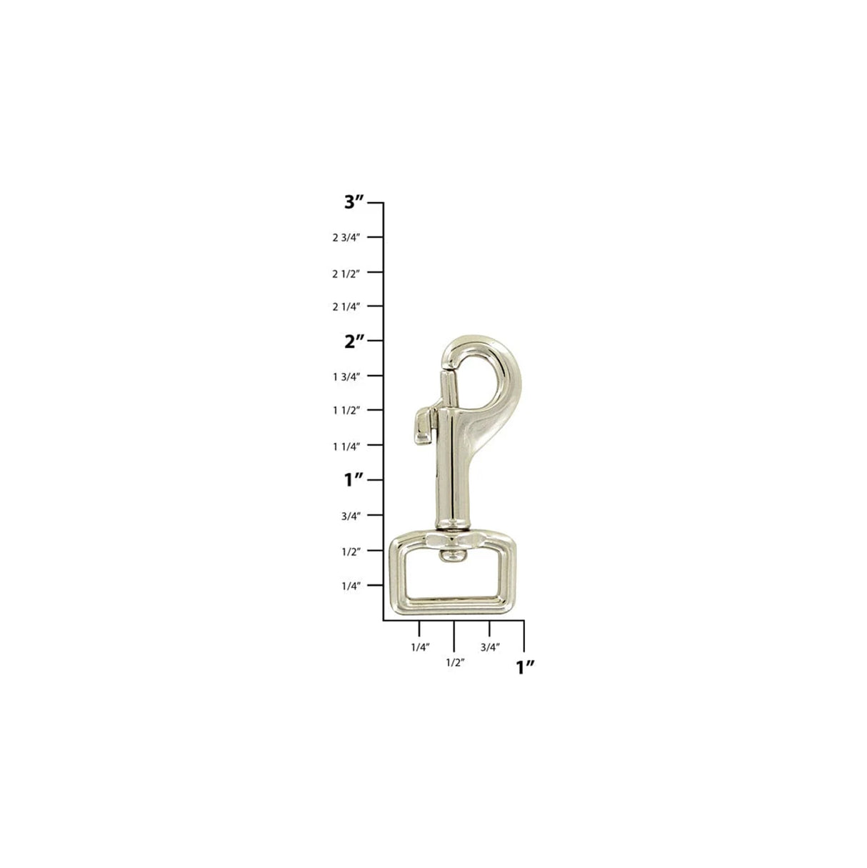 5/8" Shiny Nickel, Swivel Snap Hook, Zinc Alloy-PK5