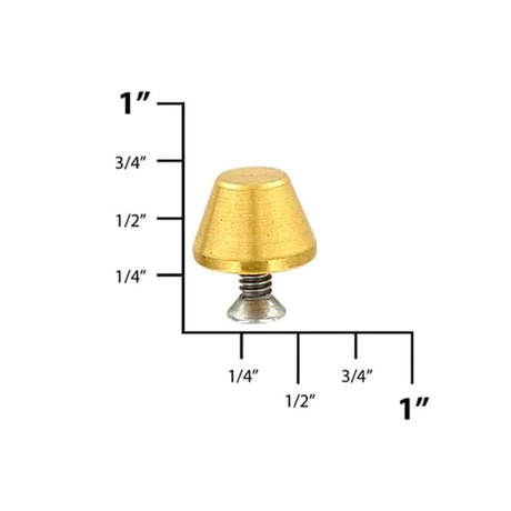 14mm Brass, Cone Handbag Bottom w/screw, Solid Brass-PK10