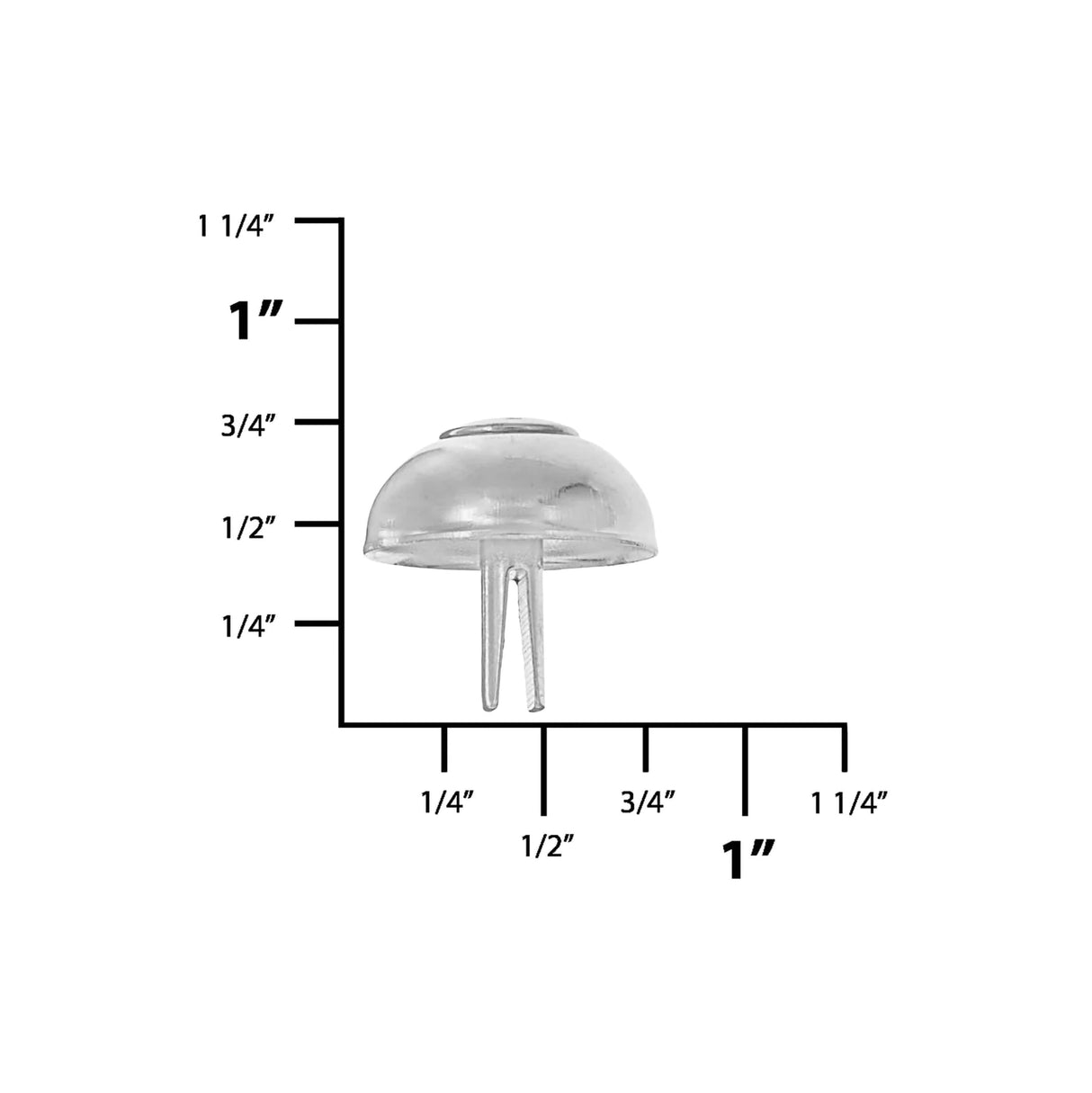 17mm Nickel, Round Handbag Bottom Stud, Steel-PK10, #312-6-16-NP