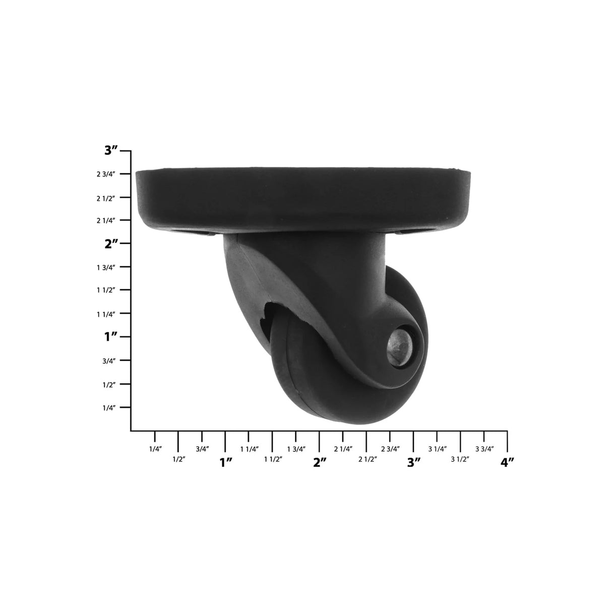 2 5/16" Black, Spinner Wheel w/ Housing, Plastic