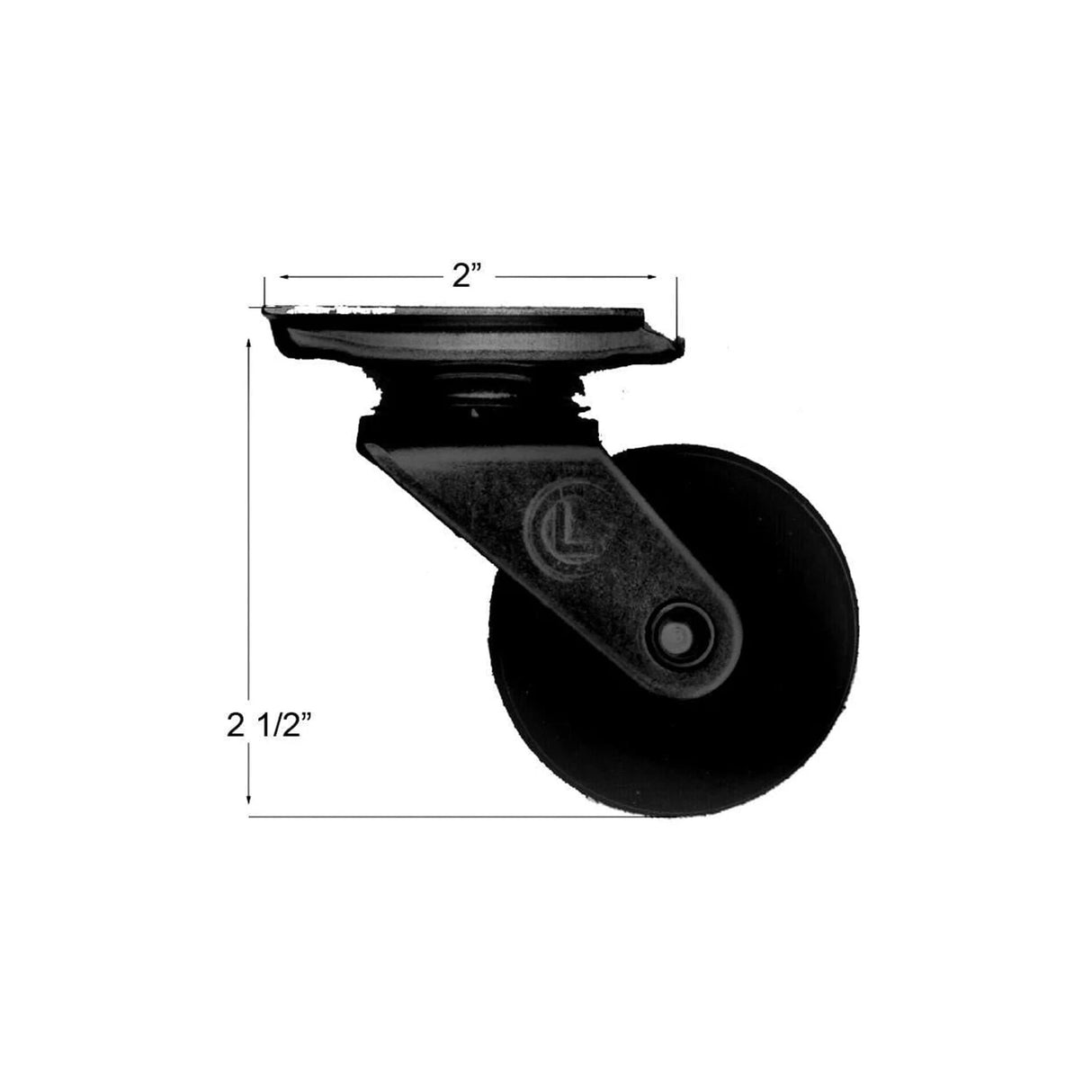 2" Black, Swivel Wheel, Steel