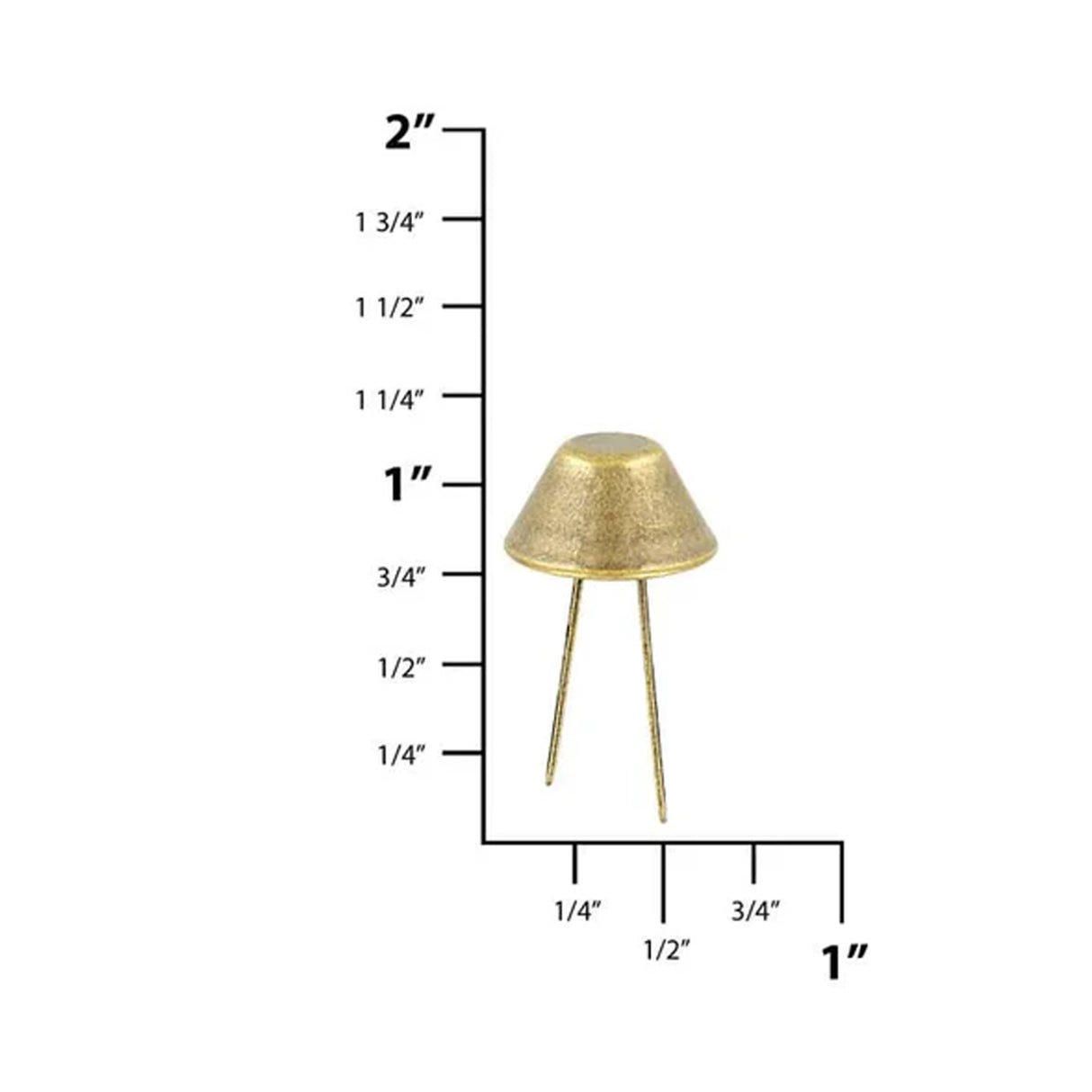 5/8" Antique Brass, Cone Handbag Bottom Stud Prong, Zinc Alloy-PK10