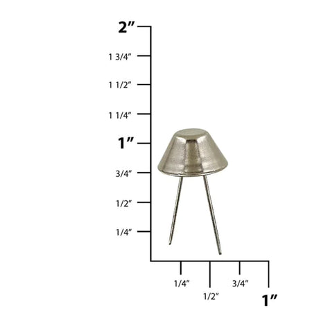 5/8" Black/Nickel, Cone Handbag Bottom Stud Prong, Zinc Alloy-PK10