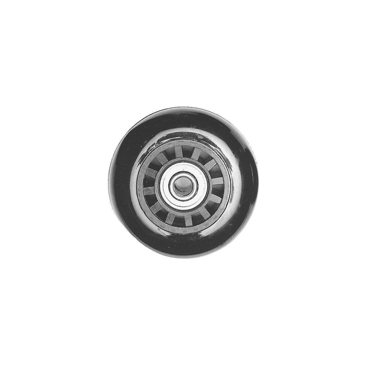 58mm Black, 2 1/4" Ball Bearing Inline Skate Wheel, Plastic