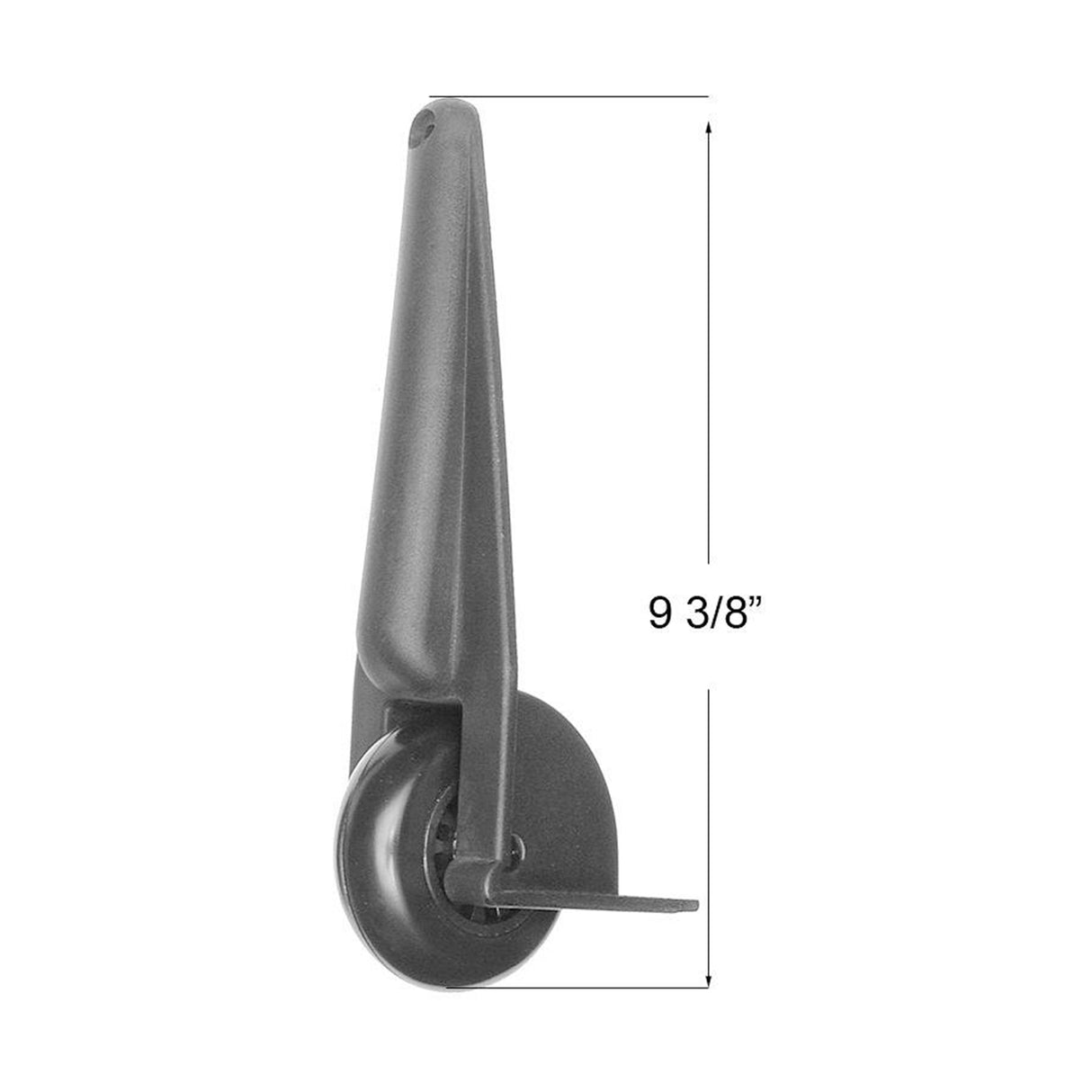 9 3/8" Black, Ball Bearing Inline Skate Wheel w/ Bumper, Plastic