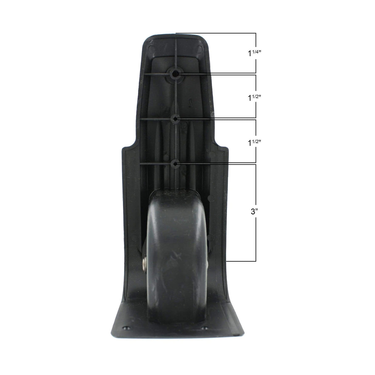 96mm Black, Center Mount with Housing, Plastic