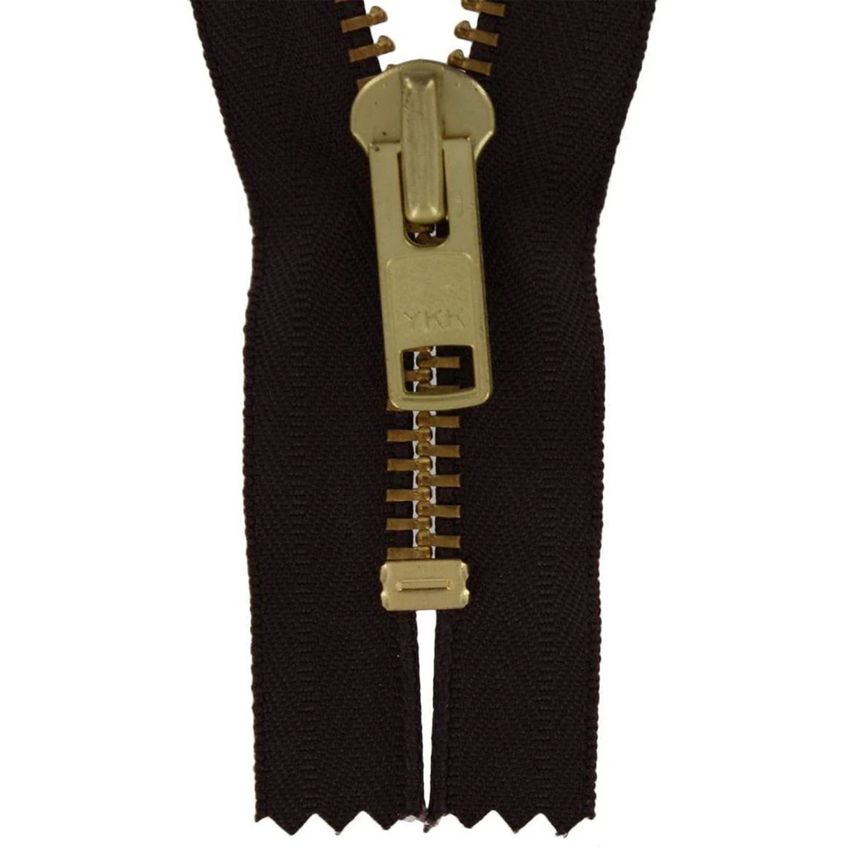 #10, Metal, Brown, 10" YKK Closed End Zipper with Brass Teeth