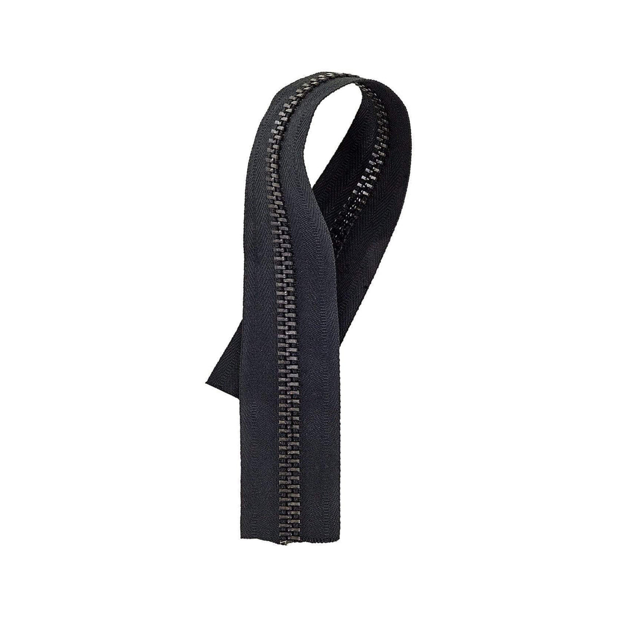 #10 Black, YKK Metal Chain Zipper Tape with Oxidized Teeth