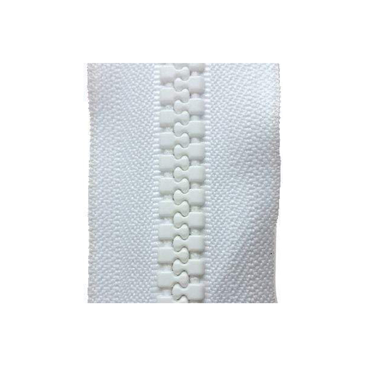 #10 White, YKK Vislon Zipper Chain Tape with White Plastic Teeth