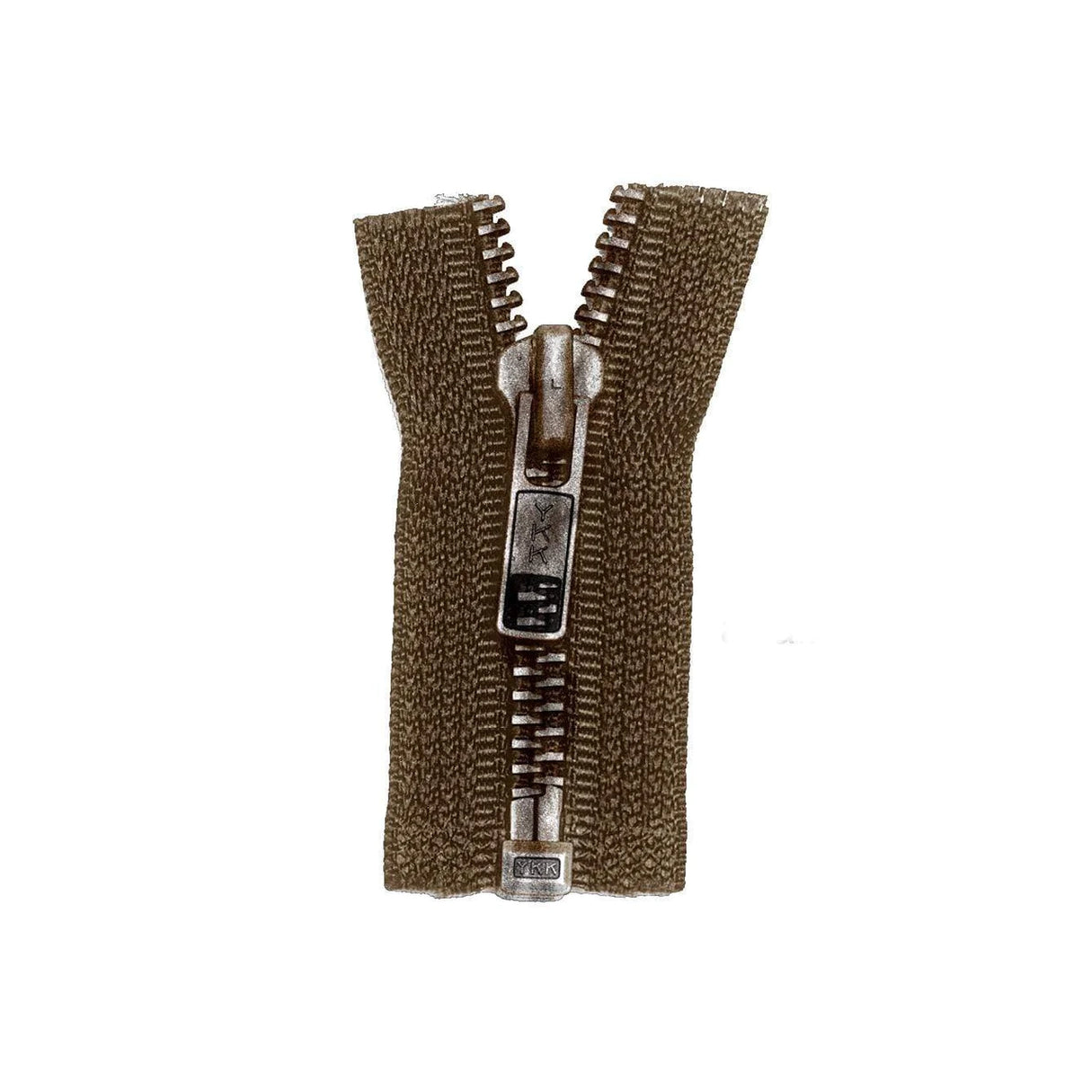 #5 Metal, Brown, 24" YKK Separating Bomber Jacket Zipper with Antique Brass Teeth
