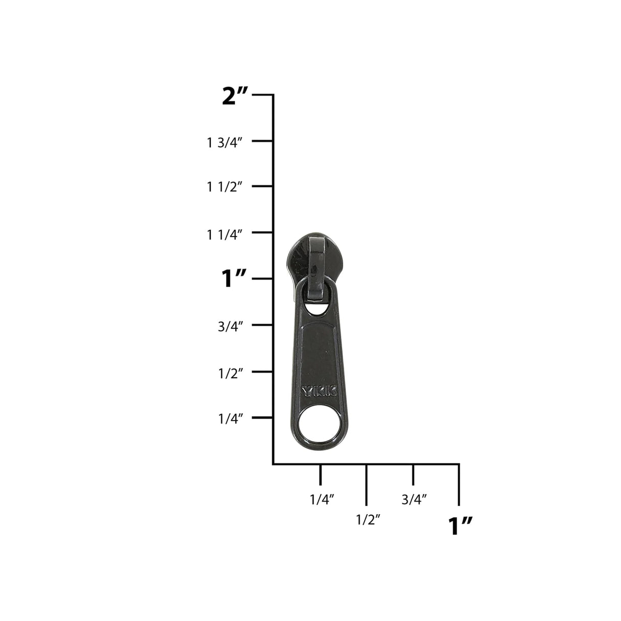#3 Black, Coil, YKK Long Tab Semi-Swivel Slider, Zinc Alloy