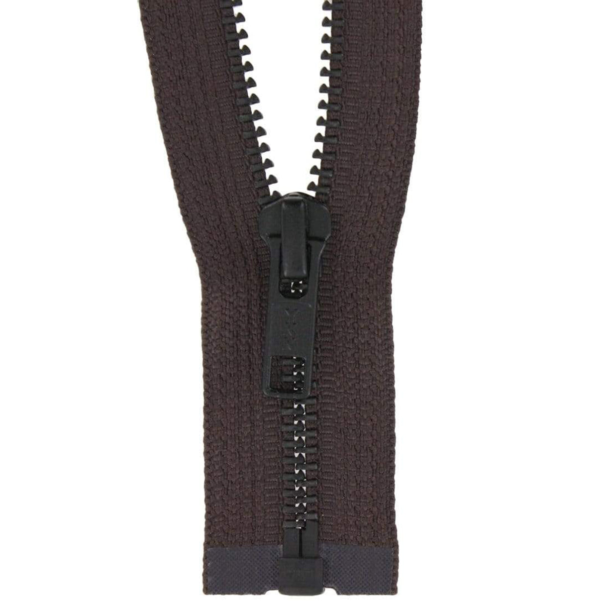 #5 Metal, Brown, 30" YKK Separating Bomber Jacket Zipper with Brown Oxide Teeth