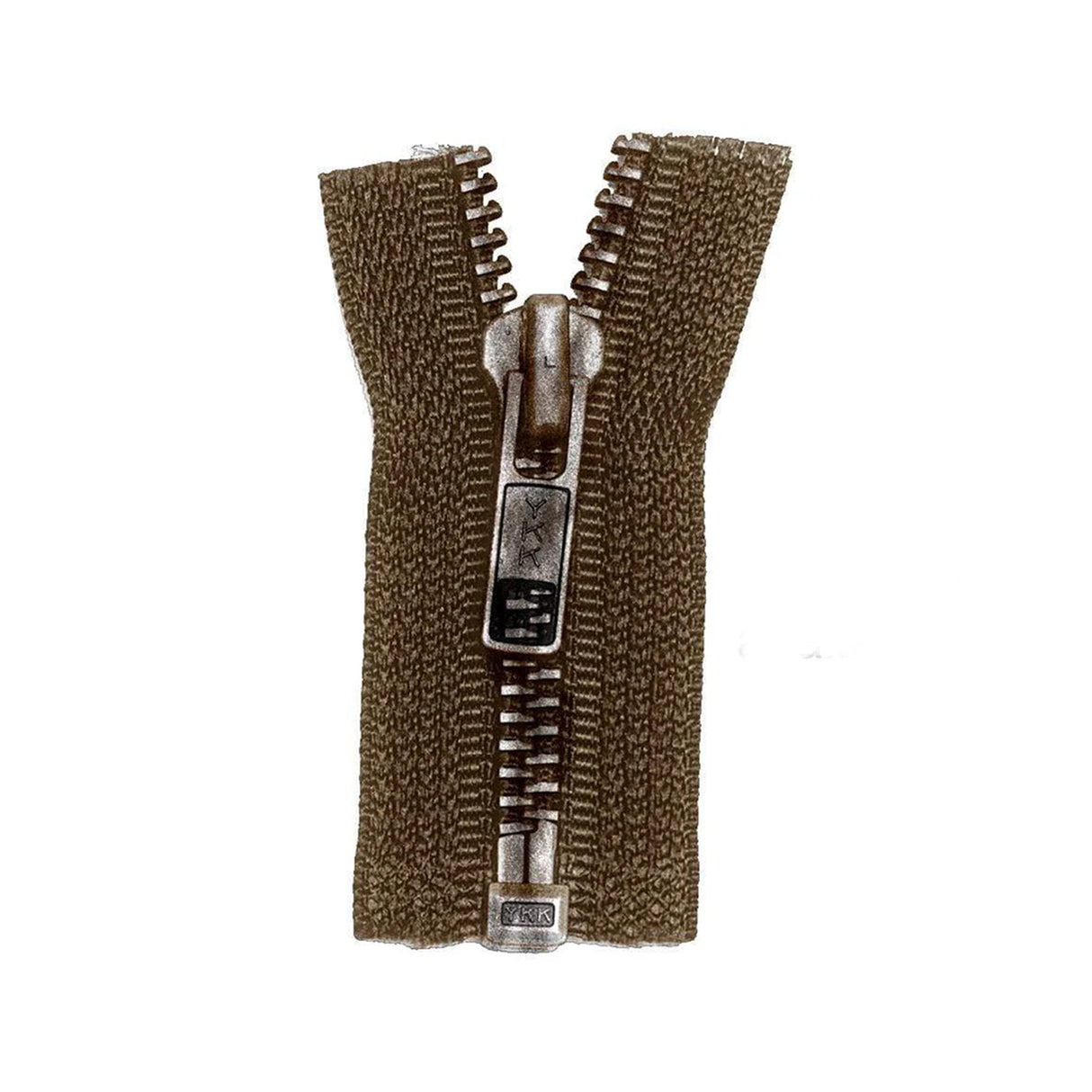 #5 Metal, Brown, 36" YKK Separating Bomber Jacket Zipper with Antique Brass Teeth