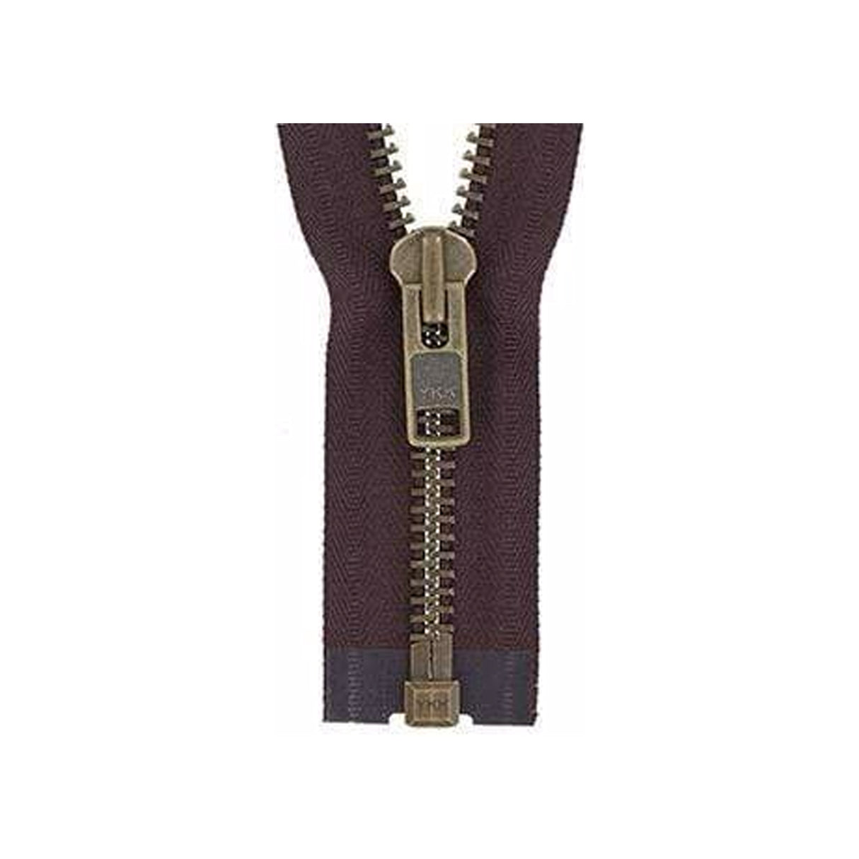 #10 Metal, Brown, 36" Separating Bomber Jacket Zipper with Antique Brass Teeth