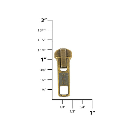 #5 Antique Brass, Metal, YKK Auto Lock Zipper Slider, Zinc Alloy