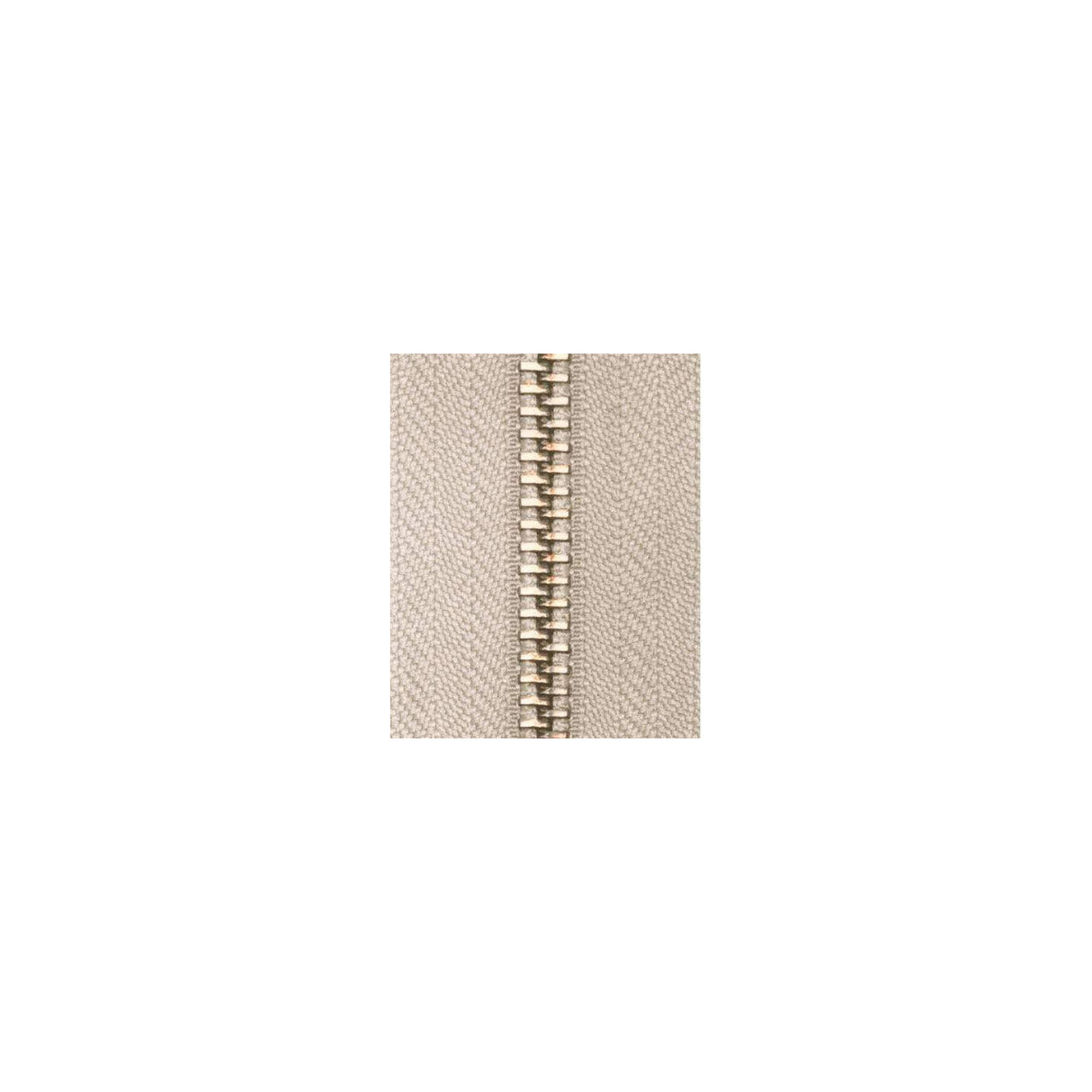 #5 Beige, YKK Metal Chain Zipper Tape with Brass Teeth