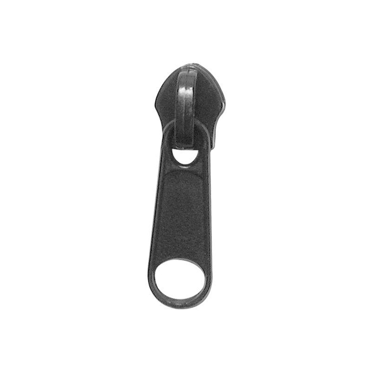 #5 Black, Coil, YKK Long Tab Semi-Swivel Zipper Slider (fits old 5C Chain), Zinc Alloy