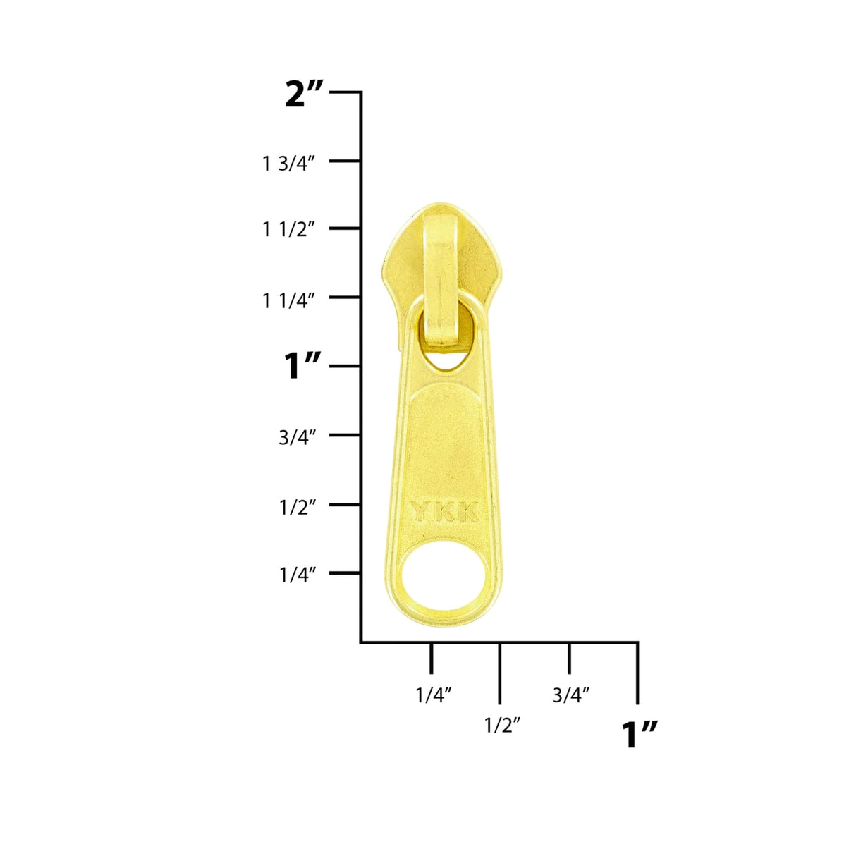 #5 Brass, Coil, YKK Long Tab Semi-Swivel Zipper Slider, Zinc Alloy