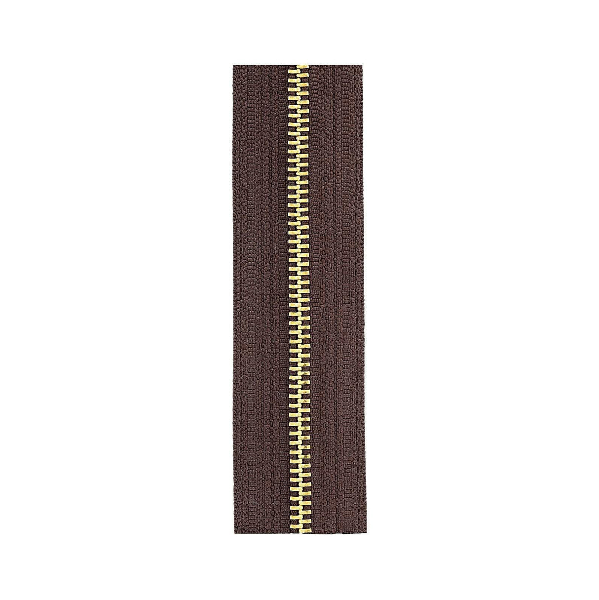 #5 Brown, YKK Metal Chain Zipper Tape with Brass Teeth, #5M-BRO-B