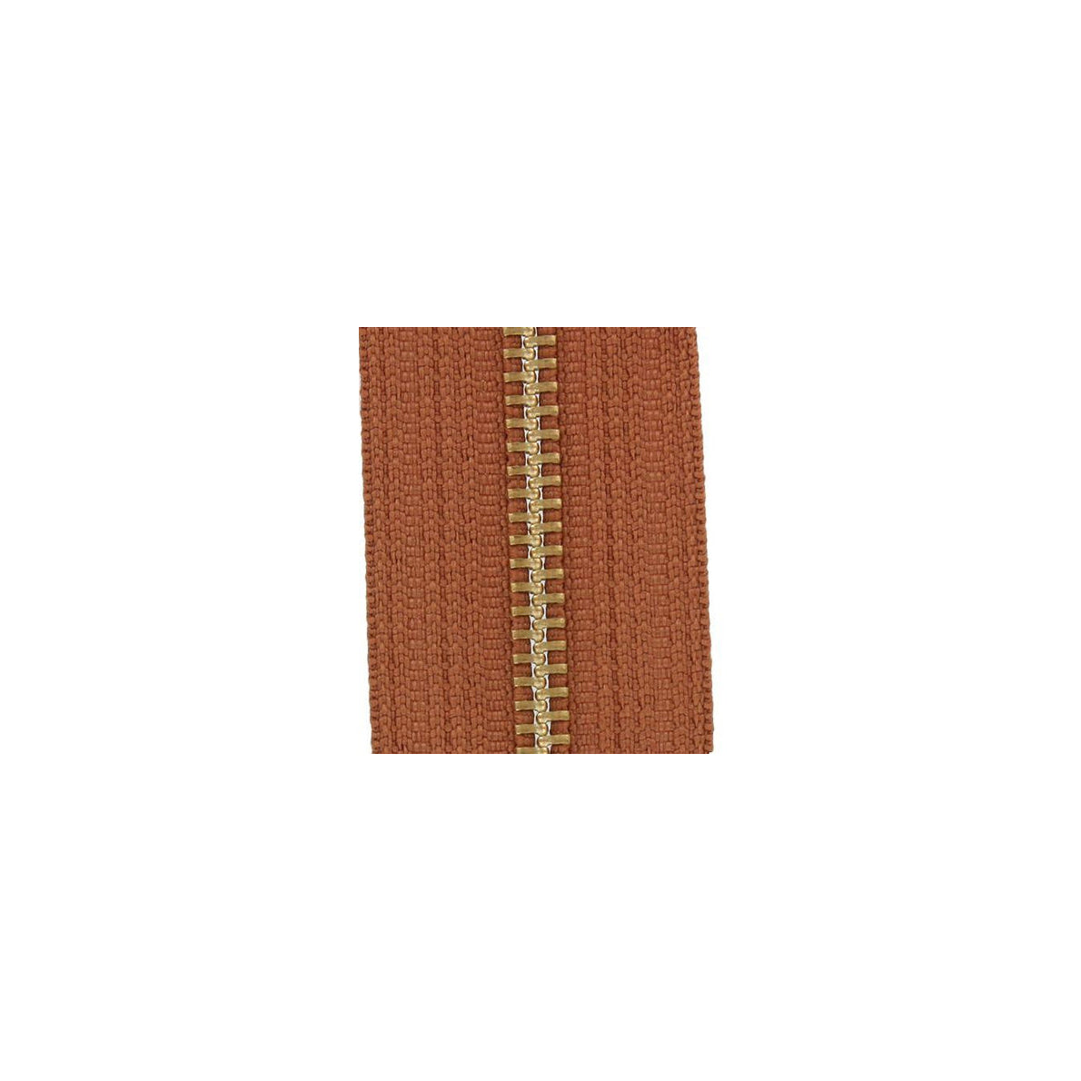 #5 Tan, YKK Metal Chain Zipper Tape with Brass Teeth