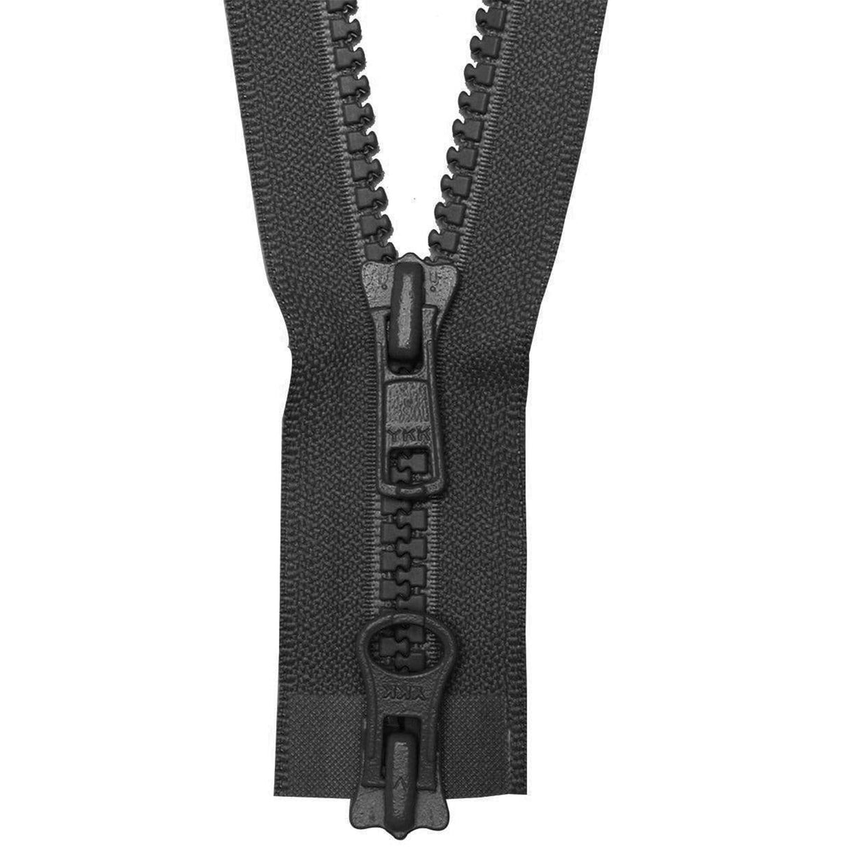 #5 Vislon, Black, 30" YKK Separating Two-Way Jacket Zipper, Plastic