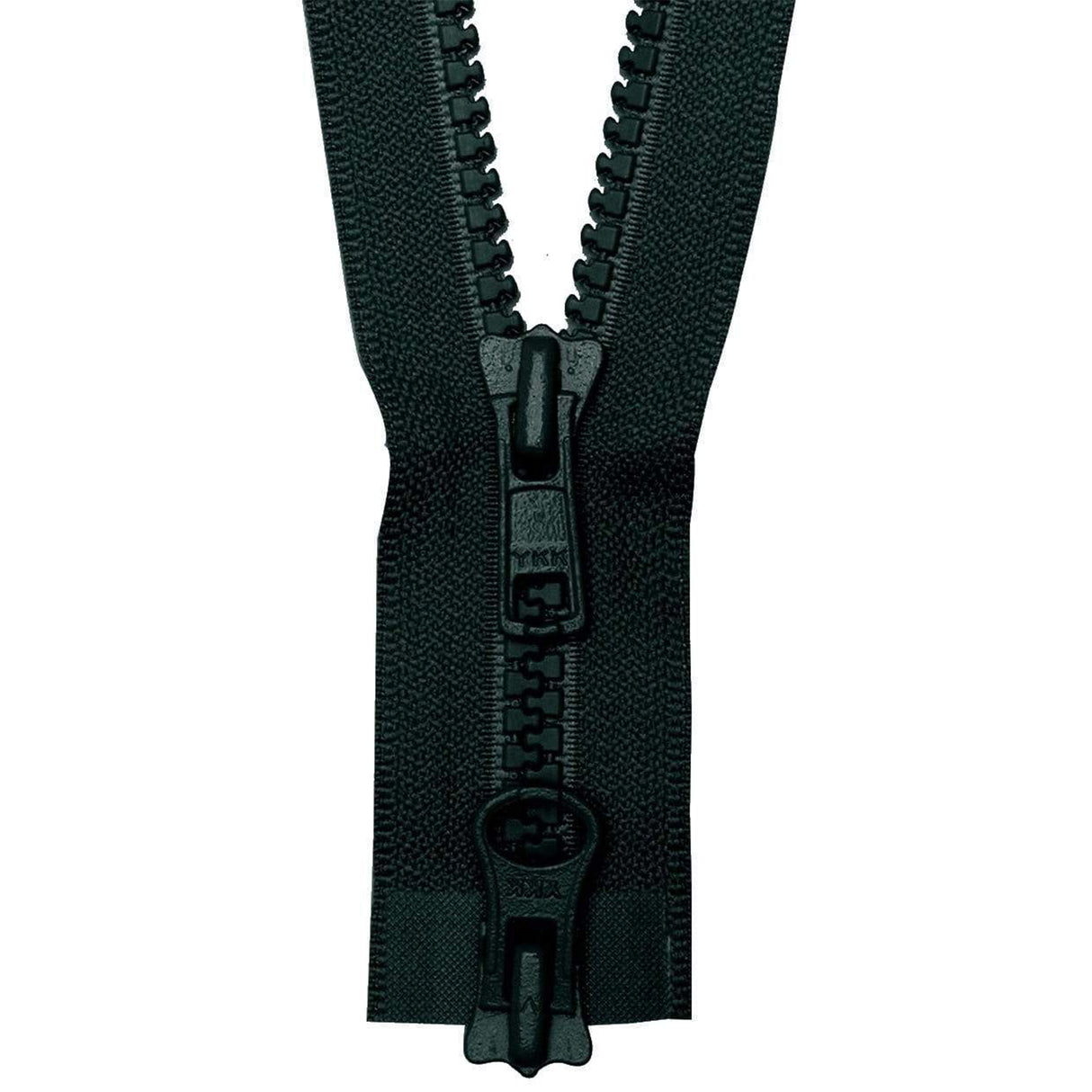 #5 Vislon, Black, 36" YKK Separating Two-Way Jacket Zipper, Plastic