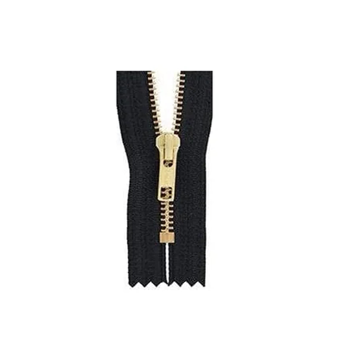 #6 Metal, Black, 18" YKK Closed End Zipper with Brass Teeth