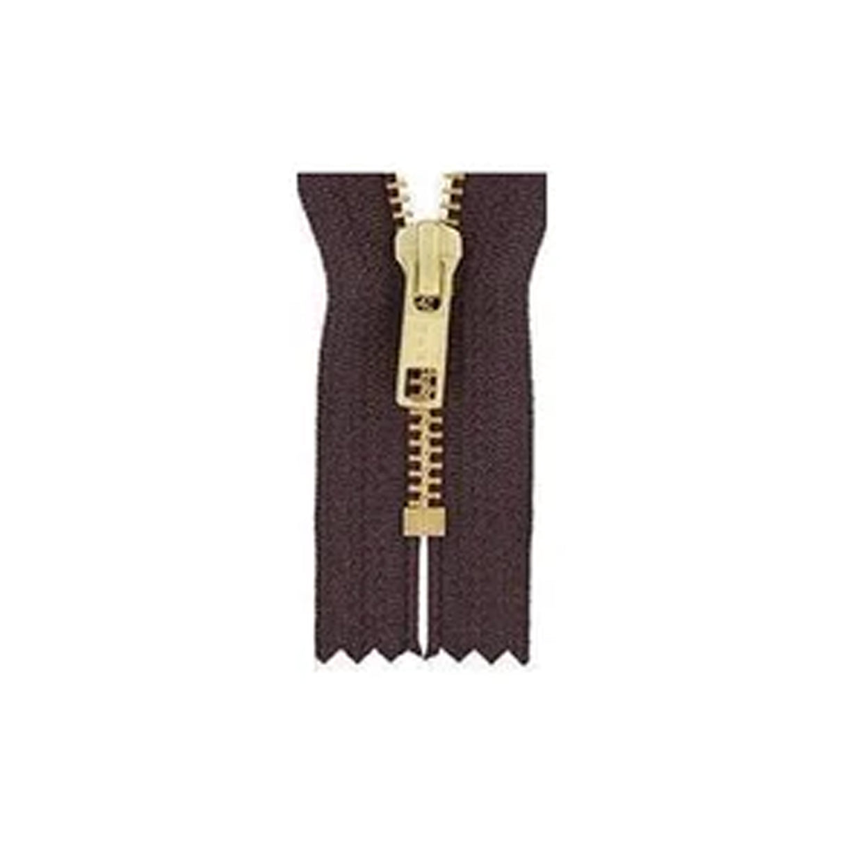 #6 Metal, Brown, 18" YKK Closed End Zipper with Brass Teeth