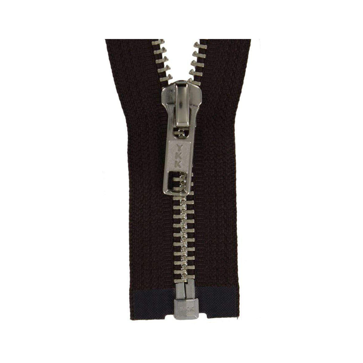 #5 Metal, Brown, 36" YKK Separating Jacket Zipper with Solid Nickel Teeth
