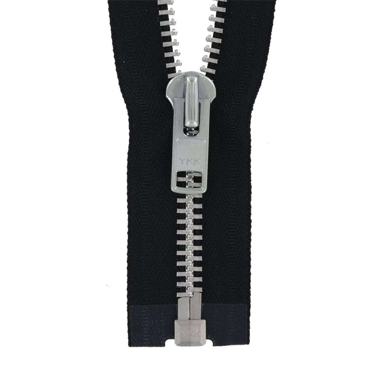 #10 Metal, Black, 20" YKK Separating Jacket Zipper with Aluminum Teeth