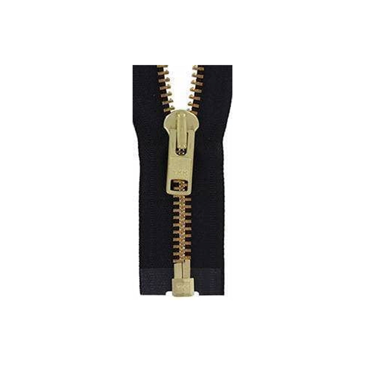 #10 Metal, Black, 24" YKK Separating Jacket Zipper with Brass Teeth