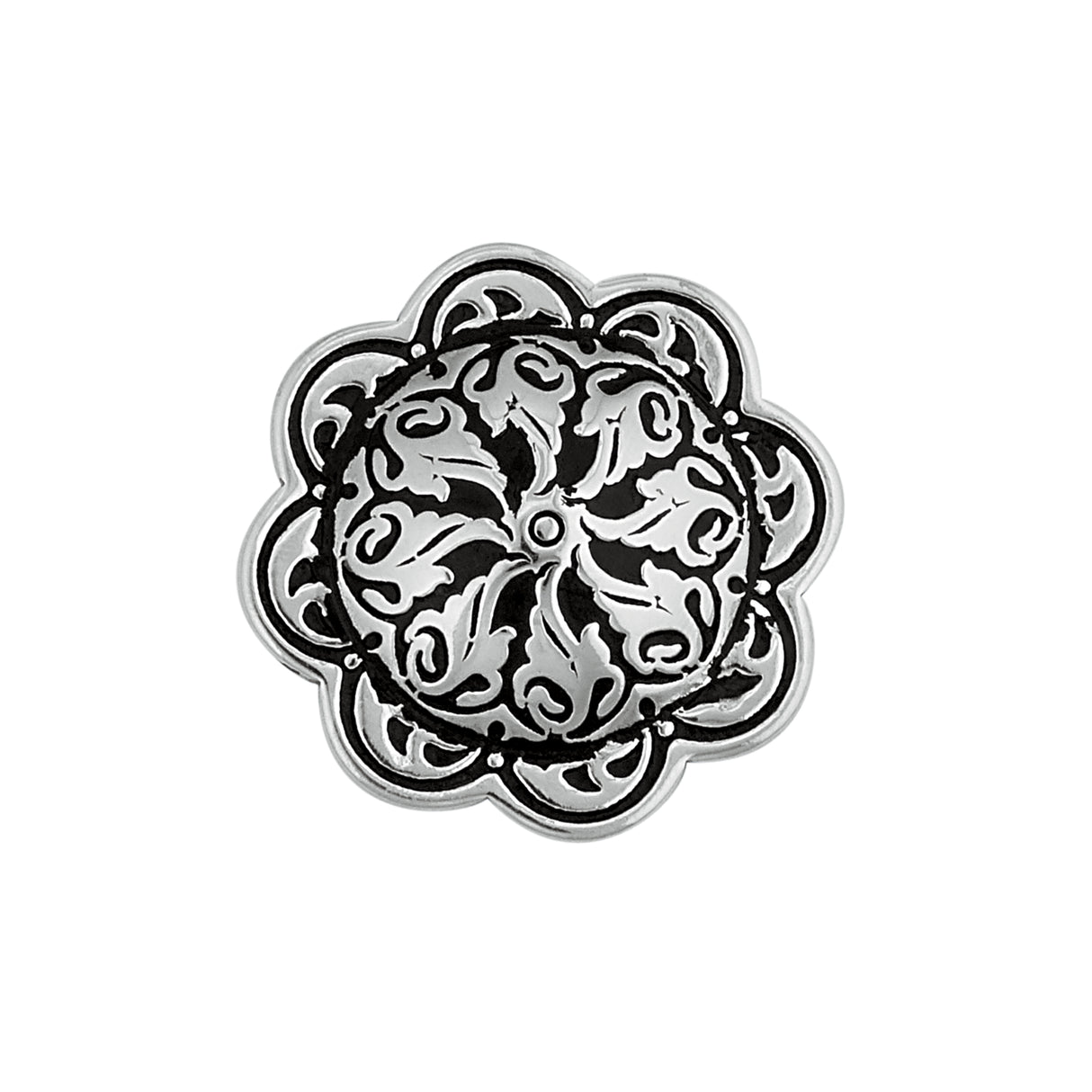 Jeremiah Watt Accented Floral Concho with Wood Screw