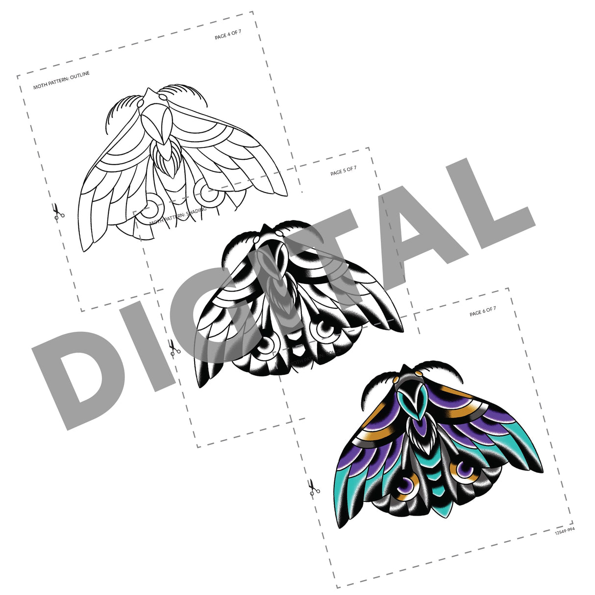 Digital Tattooling Art Patterns - Instant Download