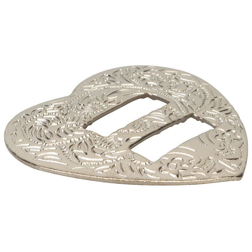 Heart Concho with Slots, Nickel Plated/Steel, 1-1/4"