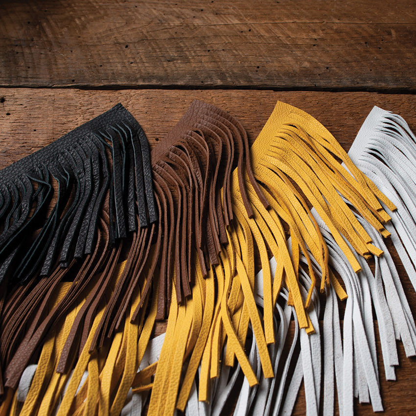 Deertan Cowhide Fringe