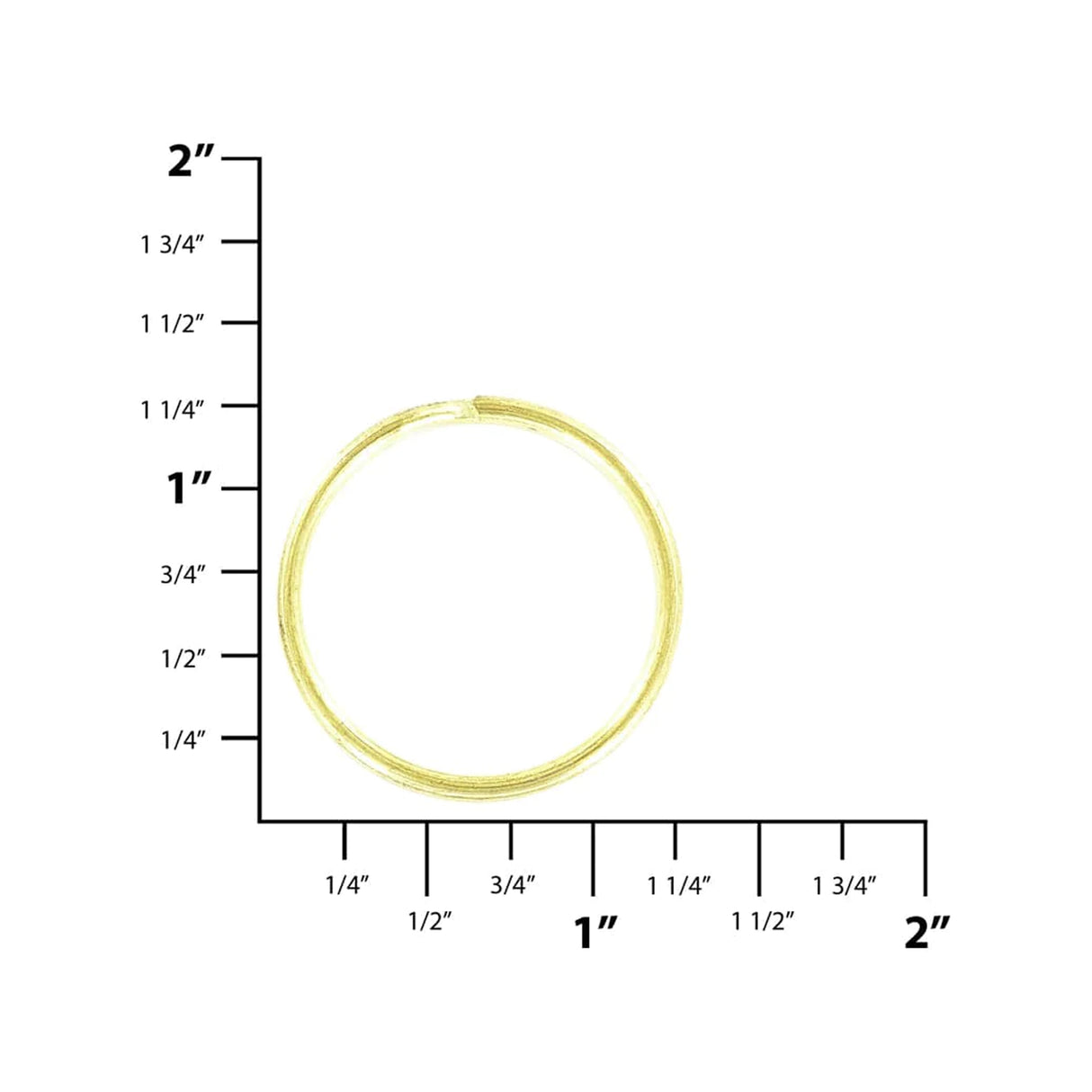 1 1/8" Brass, Split Key Ring, Steel