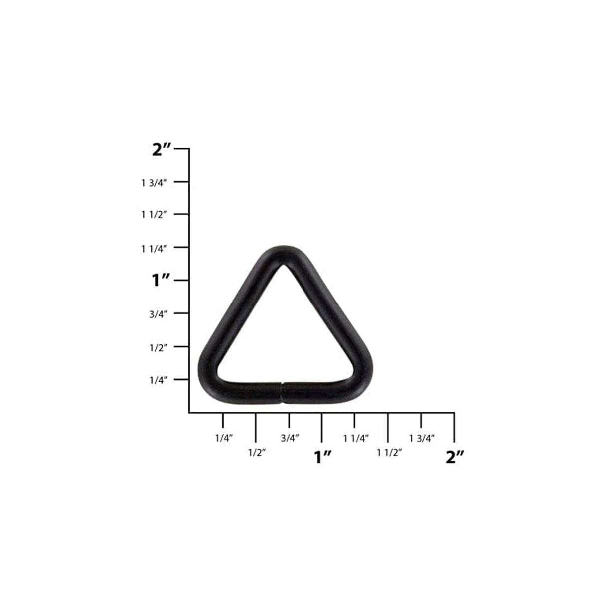 1" Matte Black, Welded Triangle Ring, Steel